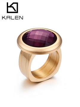 Stainless Steel Stone&Crystal Ring