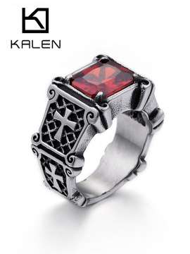 Stainless Steel Stone&Crystal Ring