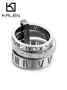 Stainless Steel Stone&Crystal Ring